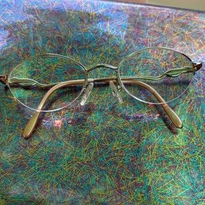 Escada Gold Metal Frame Glasses